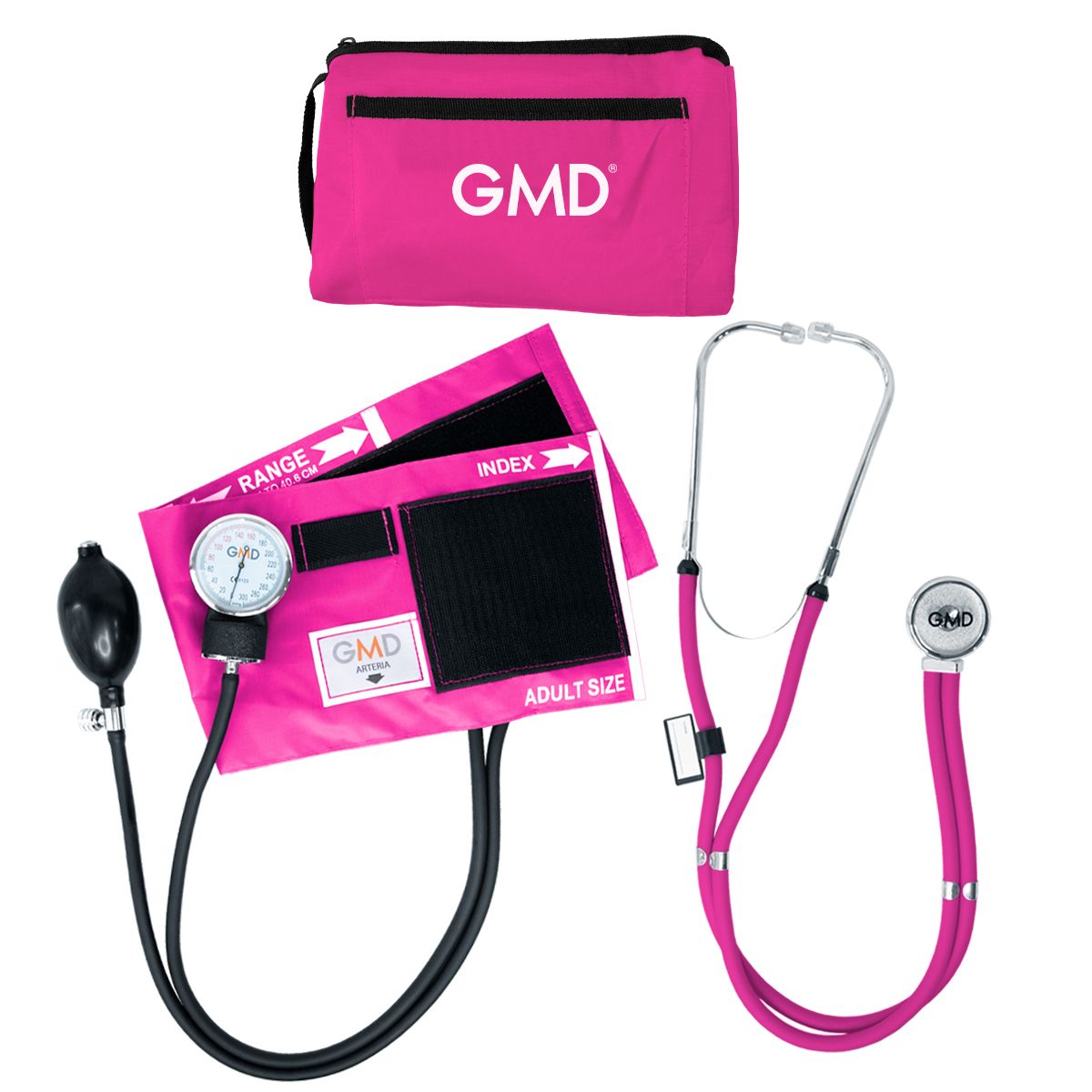 GMD - Kit Completo Enfermería Uso Clínico Y Estudiantil 4 Piezas Rosado Neon
