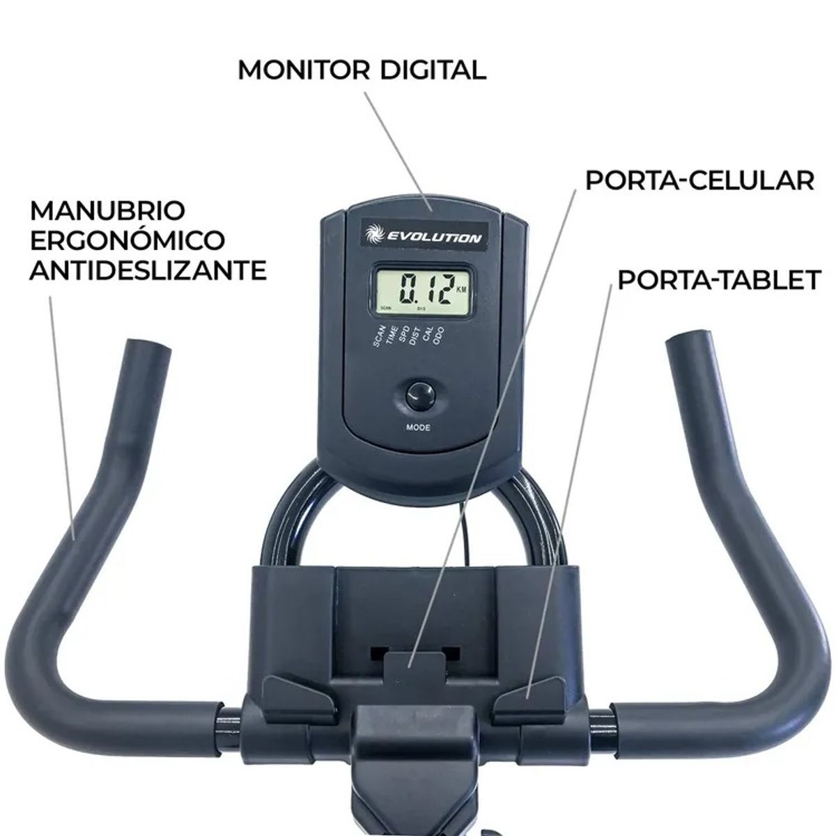 EVOLUTION FITNESS - Bicicleta Estática de Spinning EVO City Volante 5kg Resistencia de fricción