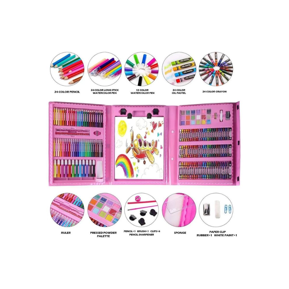 GENERICO - Set de Dibujo Super Mega Art Set – 208 piezas