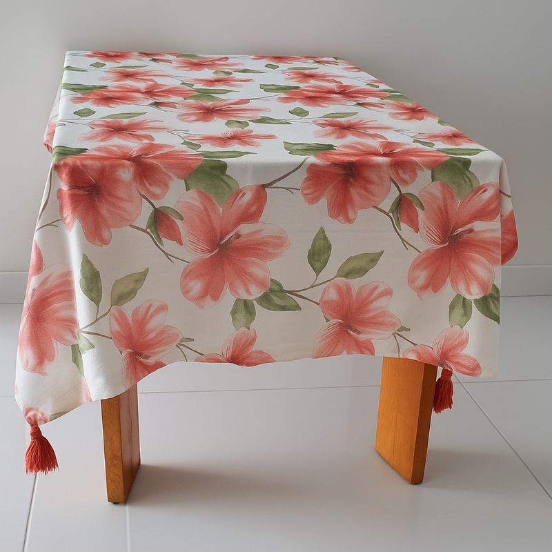 NOSSARENA - Mantel Flores rojas 1.50 x 2mt cuatro puestos