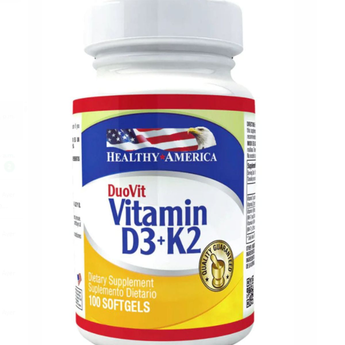 HEALTHY AMERICA - VITAMINA D3 + K2 DUOVIT X 100 CAPSULAS BLANDAS