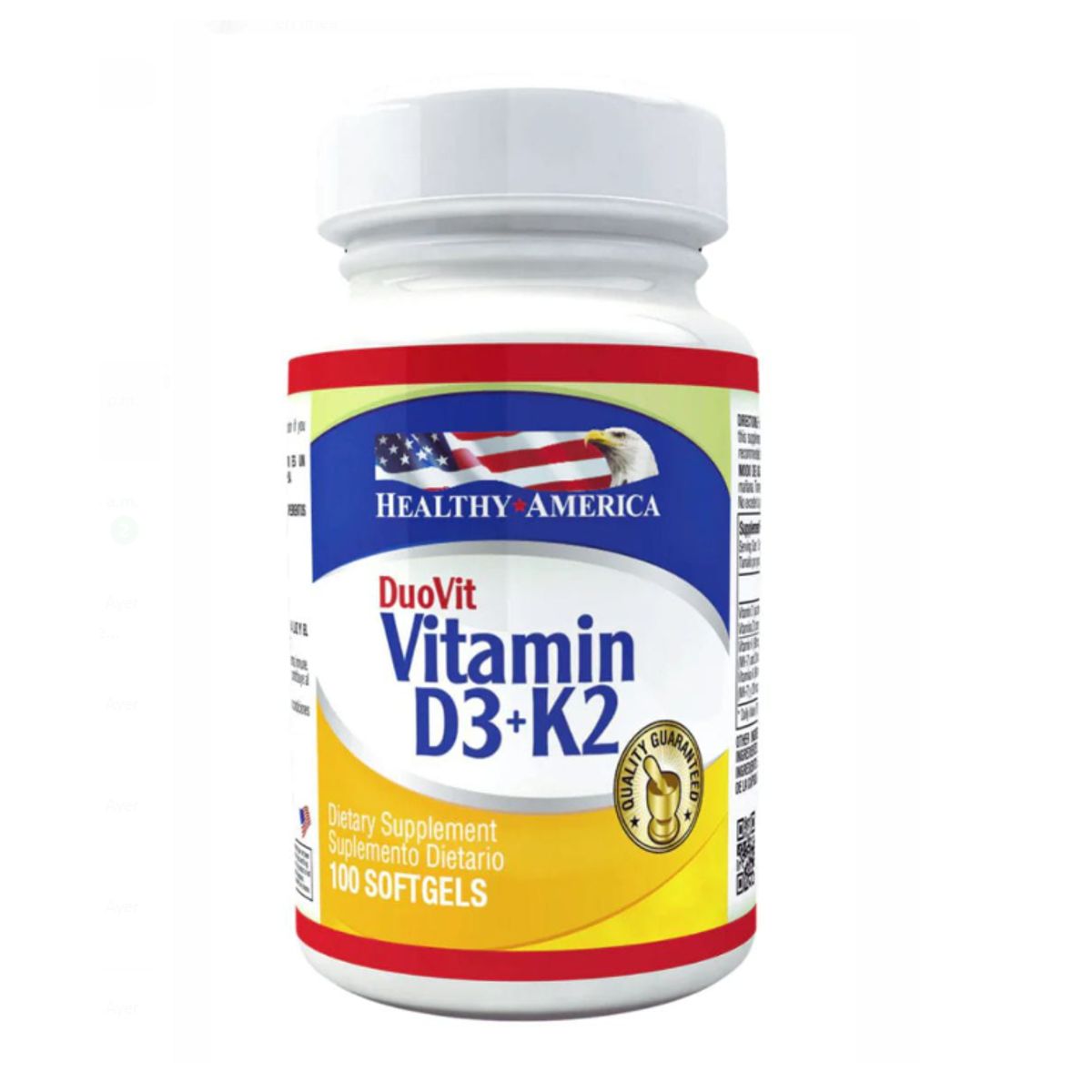 HEALTHY AMERICA - VITAMINA D3 + K2 DUOVIT X 100 CAPSULAS BLANDAS