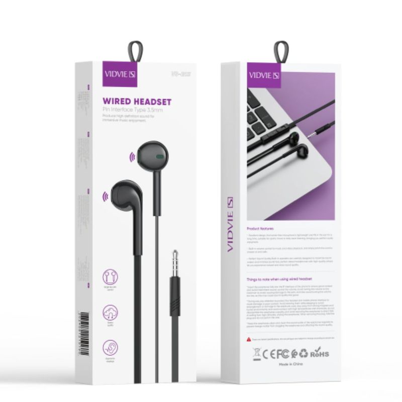 VIDVIE - Audifonos alambricos VIDVIE VS-E03 - Negro