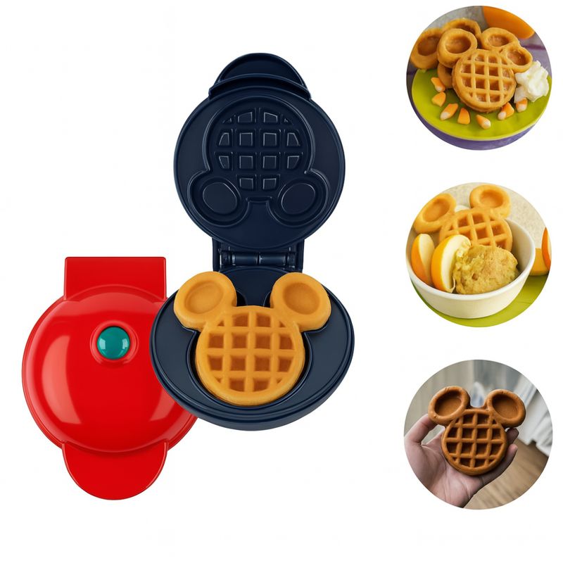 GENERICO - Mini Wafflera Portátil 1200W con Placas Antiadherentes  Diseño Mickey