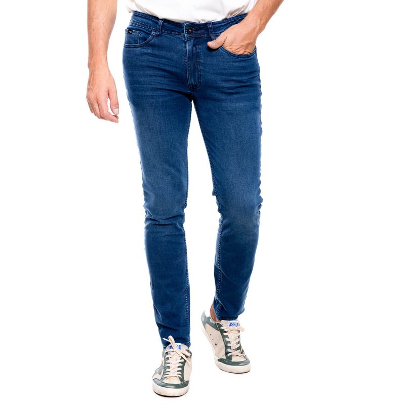 COLOR BLUE - Oakland/Skinny Fit Jeans Tono Oscuro