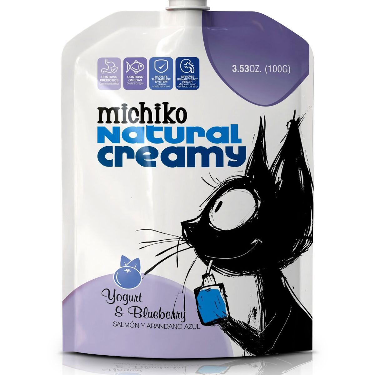 CATLIKE - Michiko Yogurt Salmón & Arándano Azul 100g