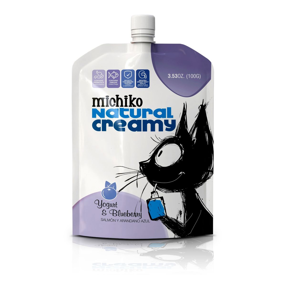 CATLIKE - Michiko Yogurt Salmón & Arándano Azul 100g