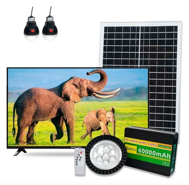 Televisor Solar 32 Pulgadas Con Batería 60000mah Con Panel
