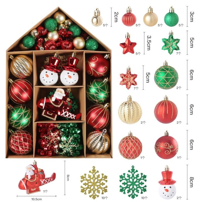 MULTIPLACE COLOMBIA - Bolas de Navidad adorno decorativo navideño 101 piezas alta calidad