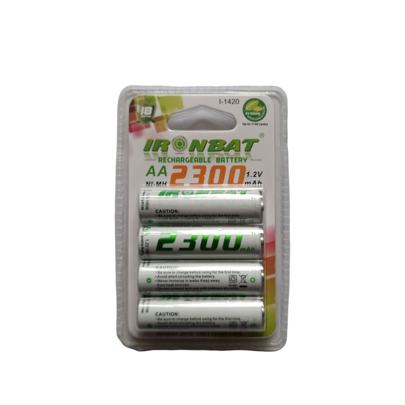 IRONBAT - Pilas Recargables Aa X4 Unidades De 2300 Amp