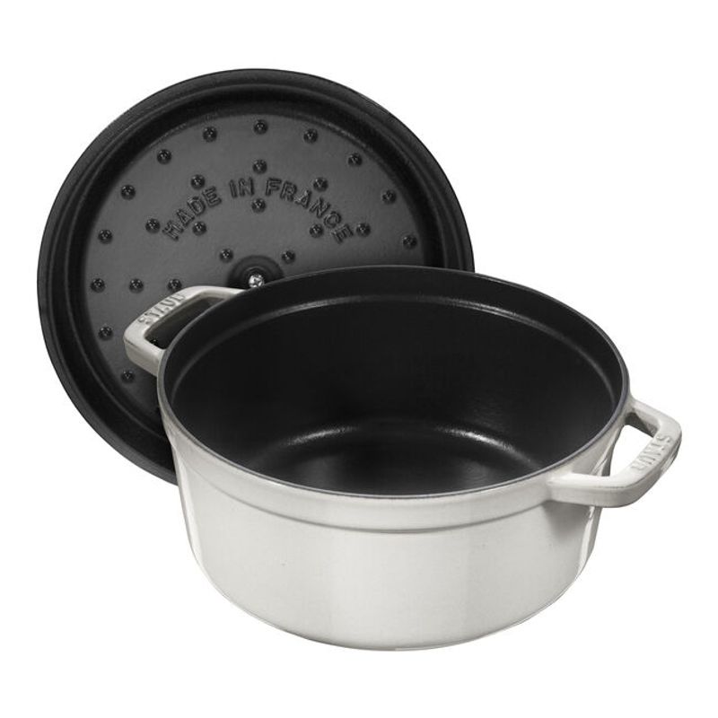 GENERICO - Olla redonda de hierro fundido color trufa blanca 24 cm  Staub