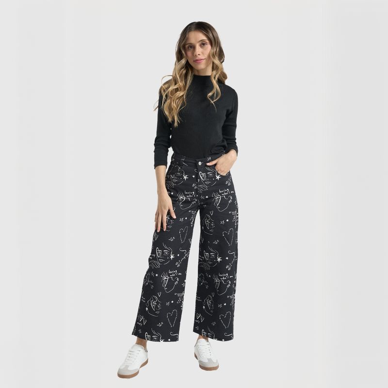 JULIANA SANCHEZ - Pantalón Just a girl - Negro