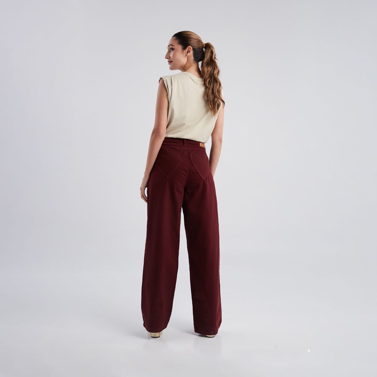 JULIANA SANCHEZ - Jean Bolsillos corazones - Borgoña