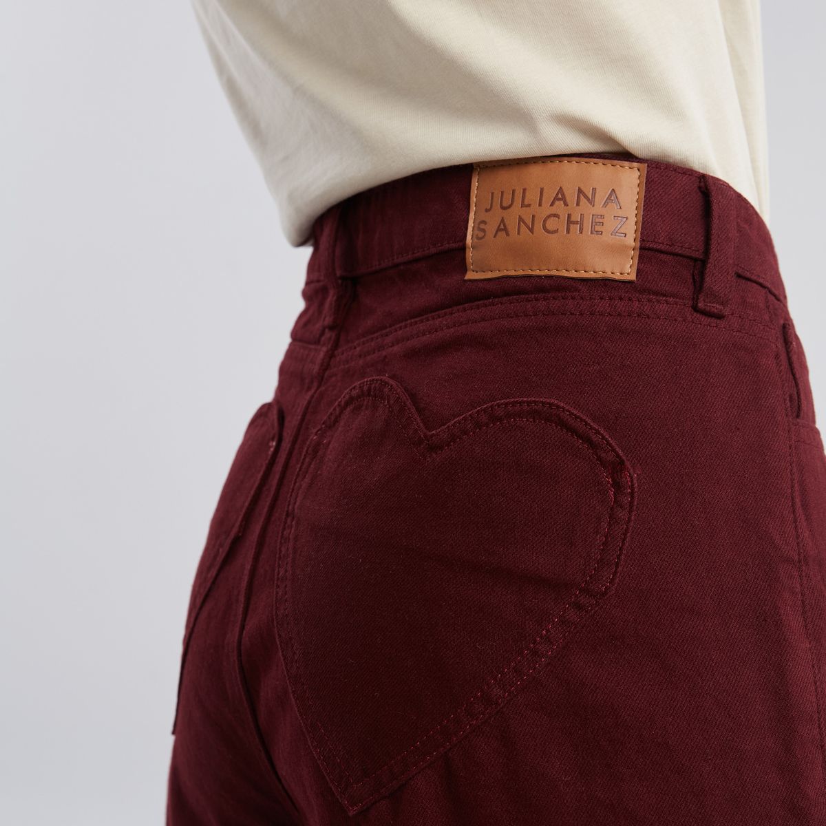 JULIANA SANCHEZ - Jean Bolsillos corazones - Borgoña