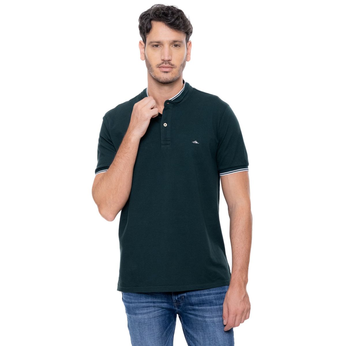 COLOR BLUE - Polo Cuello Nerú Unicolor