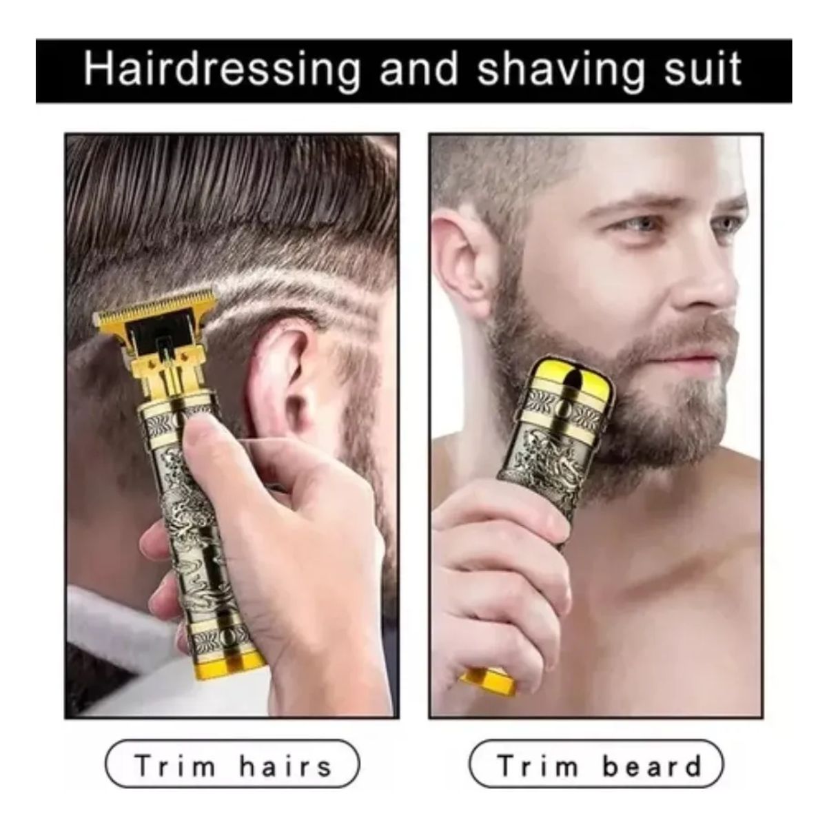 GENERICO - Máquina Patillera Cortadora Profesional Recargable 3 En 1