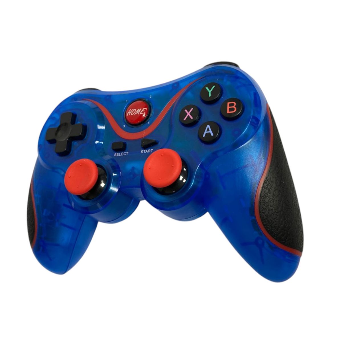 GENERICO - Control Bluetooth X3 Transperente Azul + Soporte Para Celular  y Pc