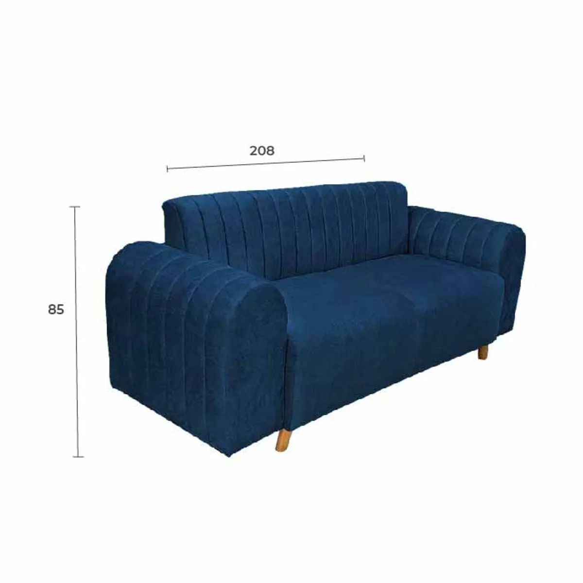 GENERICO - SOFA DE 3 PUESTOS MARSELLA EN TELA  ANTIFLUIDOS AZUL NAVY