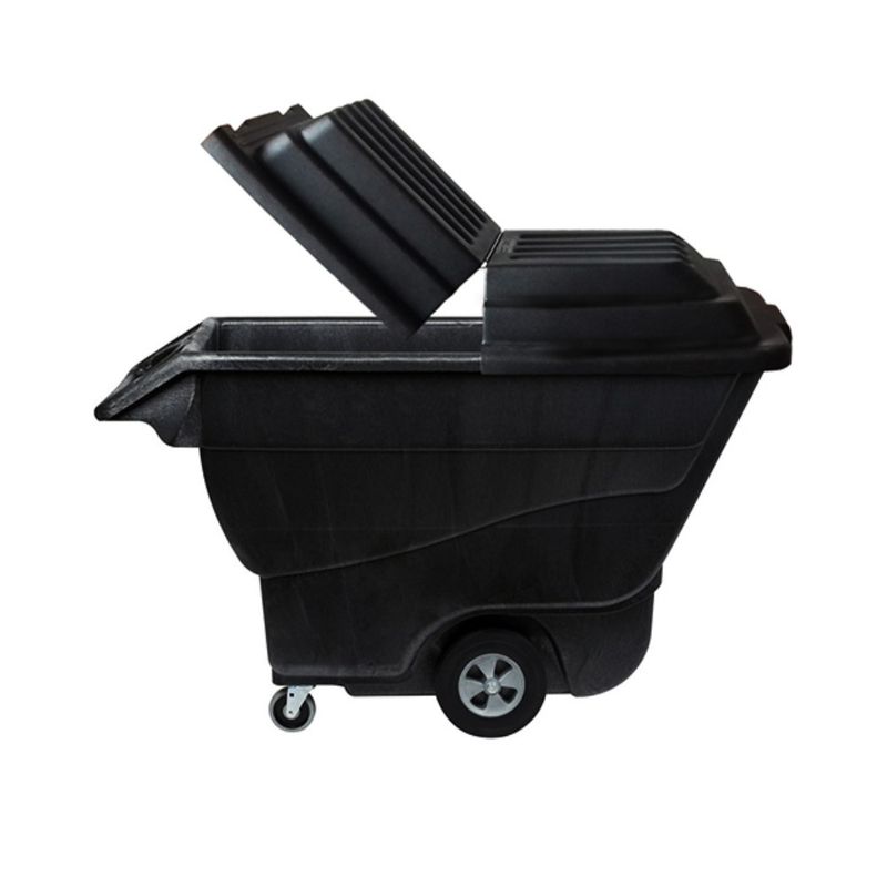 RUBBERMAID - Carro Volcador Practiwagon 800 L FG9T1500BLA con Tapa Negro