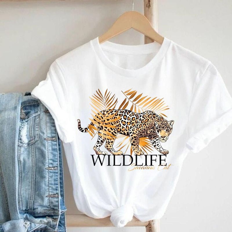 ISMI - Camiseta Animal Print Mujer Manga Corta Ismi