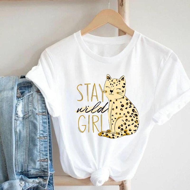 ISMI - Camiseta Animal Print Mujer Manga Corta Ismi