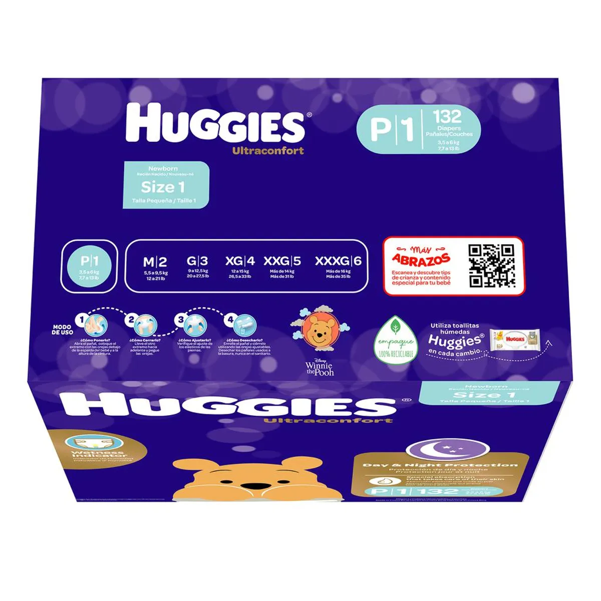 HUGGIES - Pañales Huggies Ultraconfort Talla P / 132 Unidades
