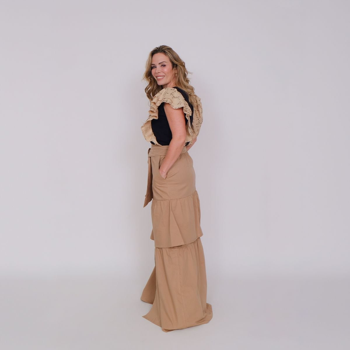 JULIANA SANCHEZ - Falda Boleros Caqui - Caqui