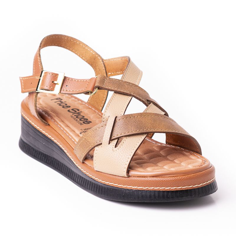 PRICE SHOES - Priceshoes Sandalia Confort Para Mujer 6925465TIERRA