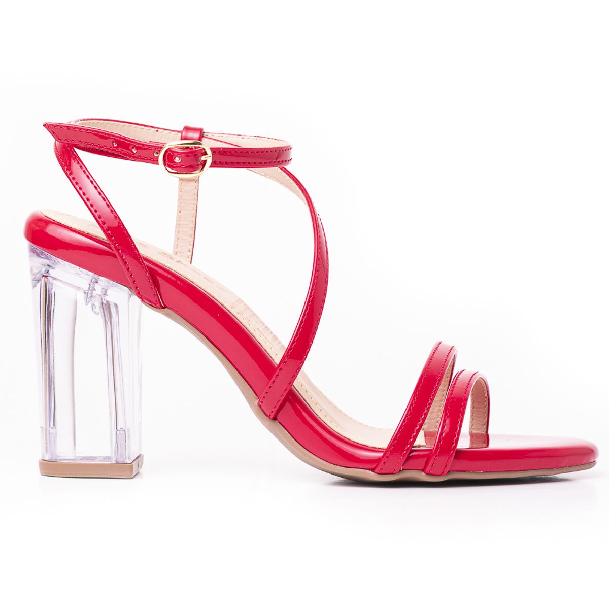 PRICE SHOES - Priceshoes Sandalia Tacon Cristal 952TE-06ROJO