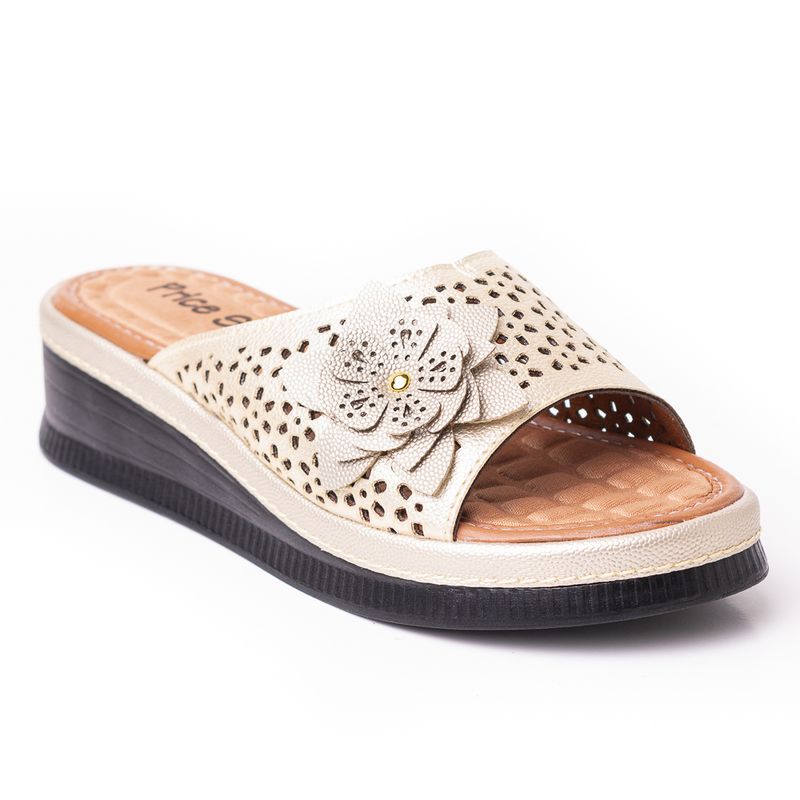 PRICE SHOES - Priceshoes Sandalias Confort Para Mujer 6924075-1CHAMPANA