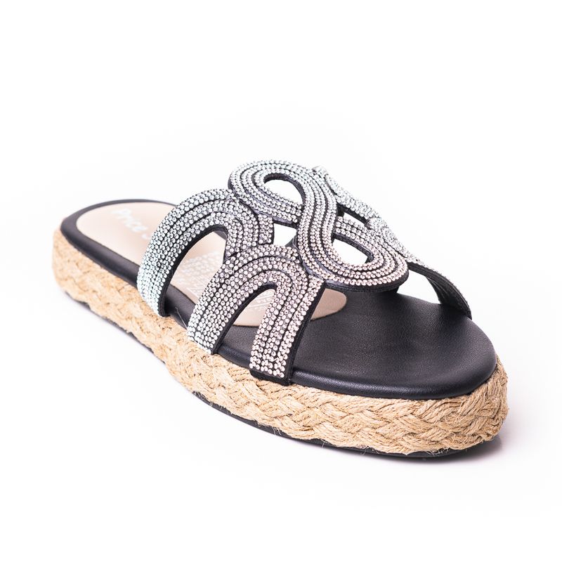 PRICE SHOES - Price Shoes Sandalia Plana Para Mujer con brillante 312ESMERALDANEGRO