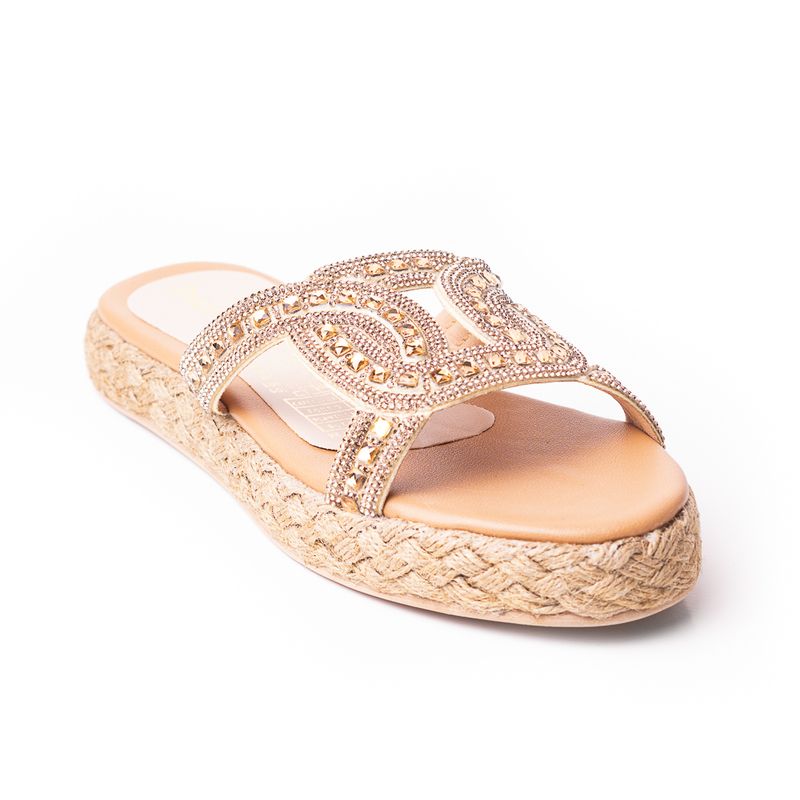 PRICE SHOES - Price Shoes Sandalia Plana Para Mujer brillantes 312GEORGINACHAMPANA