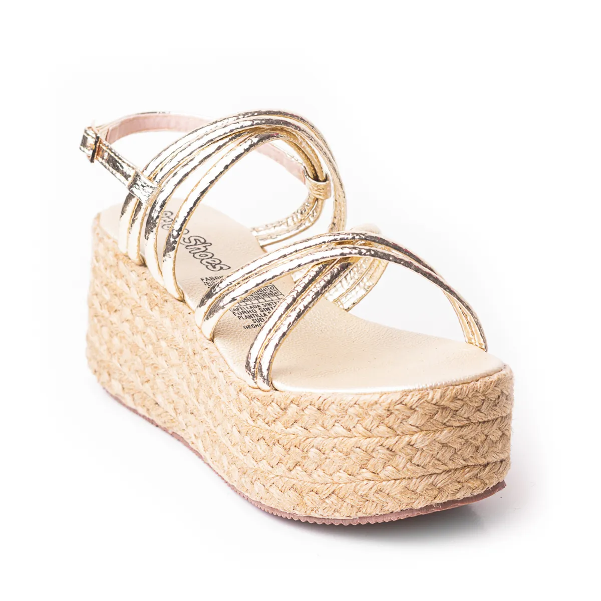 PRICE SHOES - Priceshoes Plataformas en yute Para Mujer 382075CHAMPANA