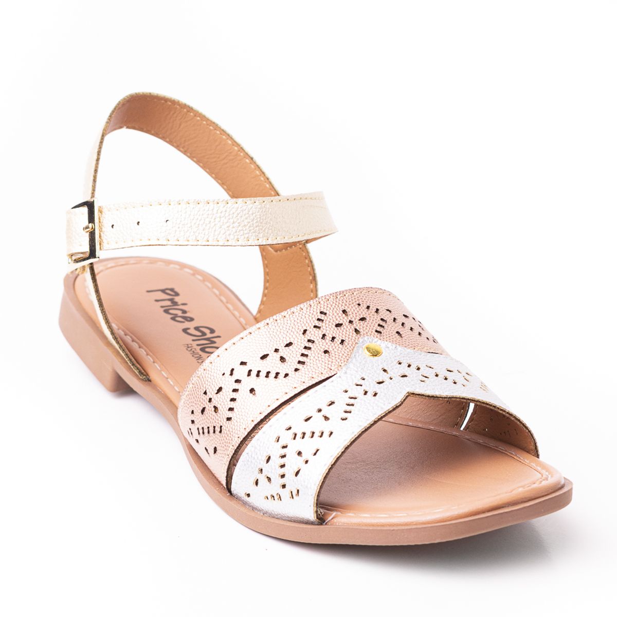 PRICE SHOES - Priceshoes Sandalia Plana para dama 692V225OROROSA