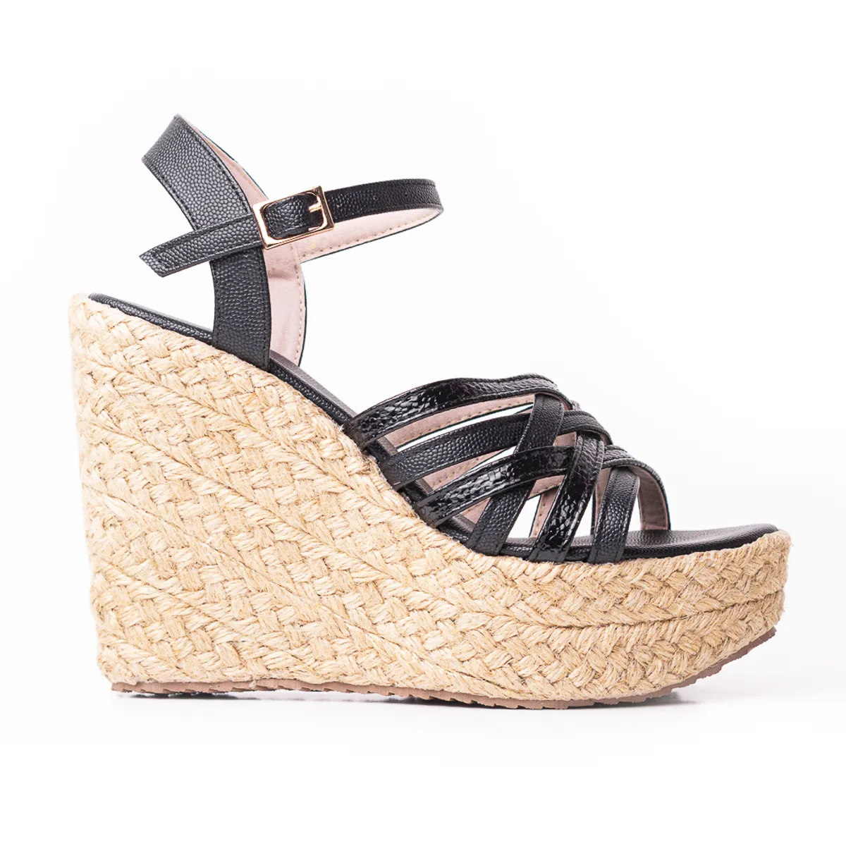 PRICE SHOES - Priceshoes Plataformas en yute Para Mujer 382011NEGRO