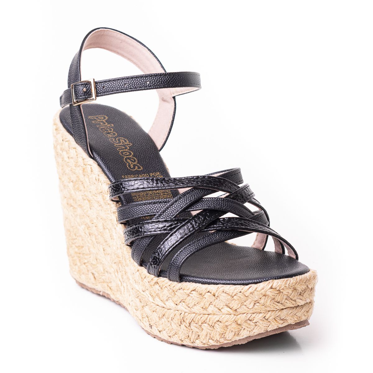 PRICE SHOES - Priceshoes Plataformas en yute Para Mujer 382011NEGRO