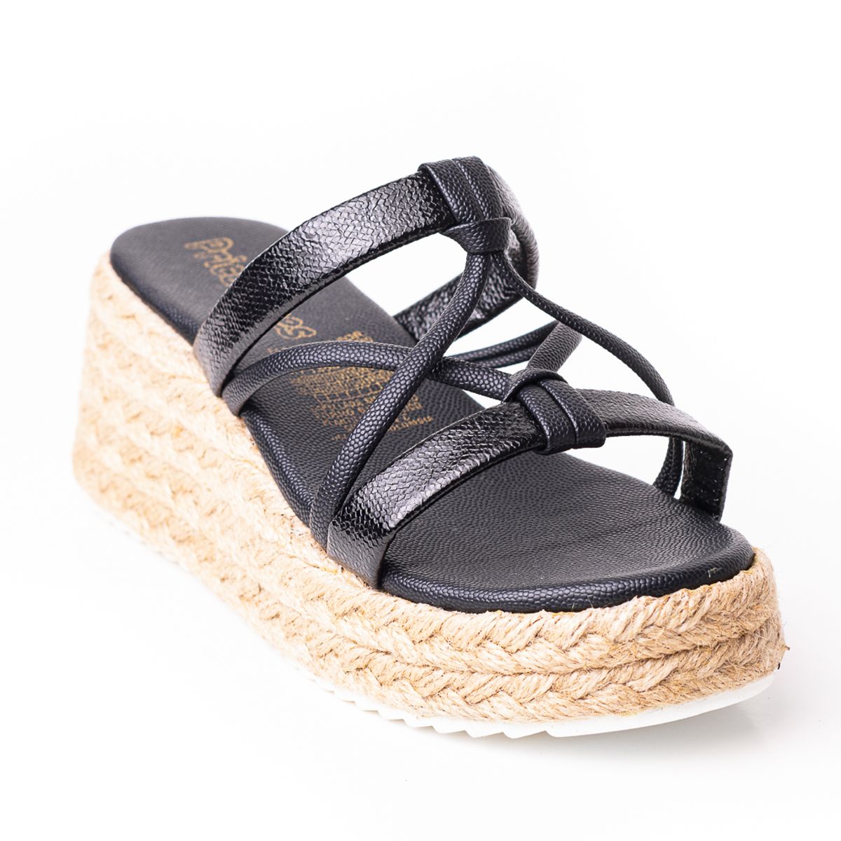 PRICE SHOES - Priceshoes Plataformas en yute Para Mujer 382036NEGRO