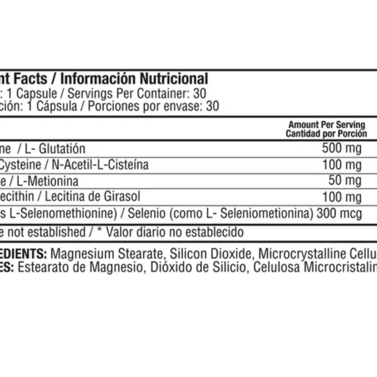 HEALTHY AMERICA - L-GLUTAMINA 500MG X 30 CAPSULAS WHITONE WITH