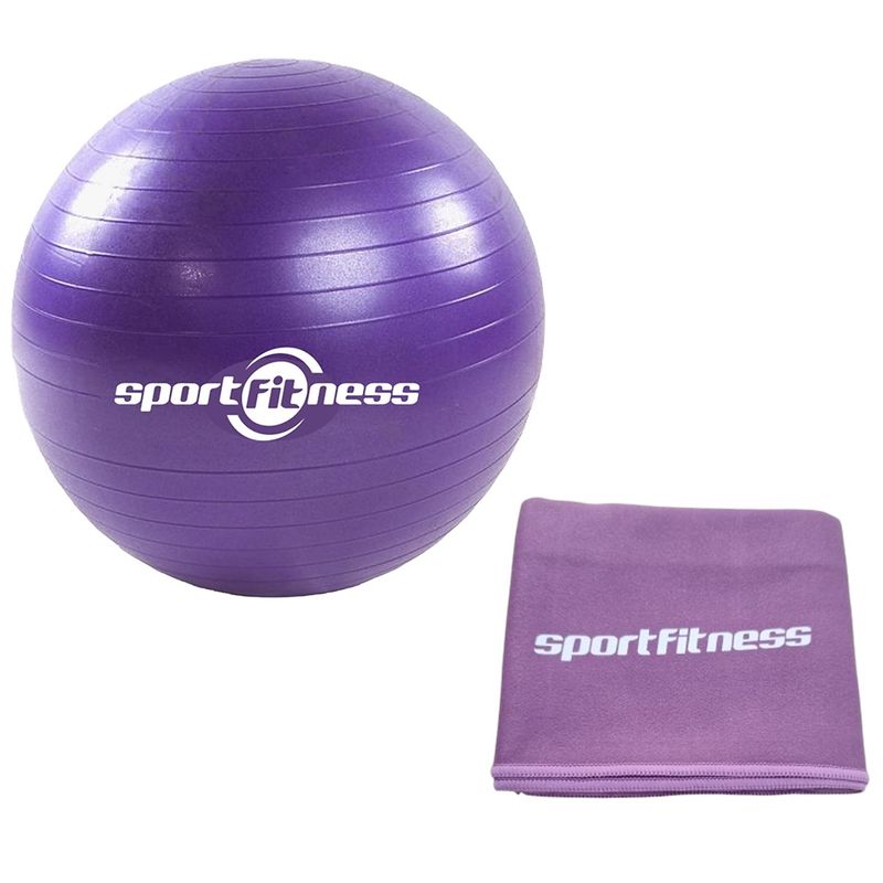 SPORTFITNESS - Pelota 65cm + Toalla Microfibra Wicking Sportfitness Yoga