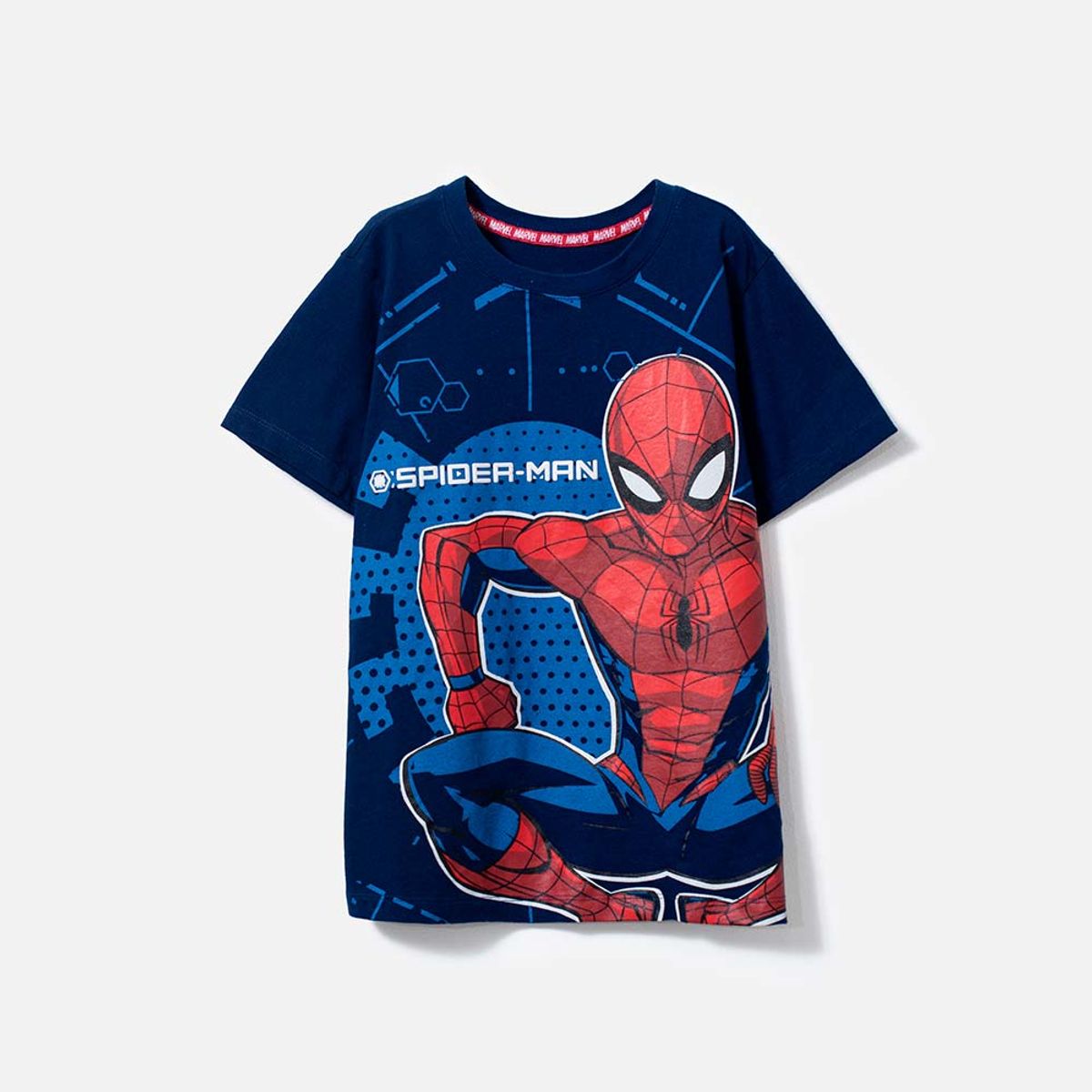 MARVEL - Camiseta de Spider-man manga corta azul para niño