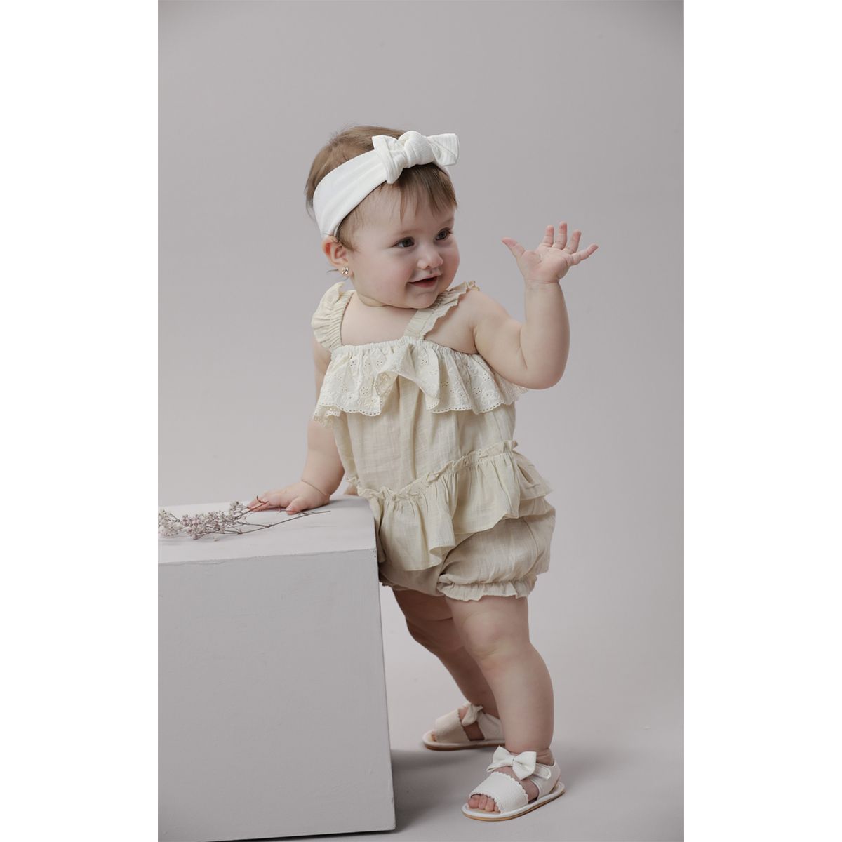 BABY SAMUU - Conjunto blusa y short en algodón Camelia