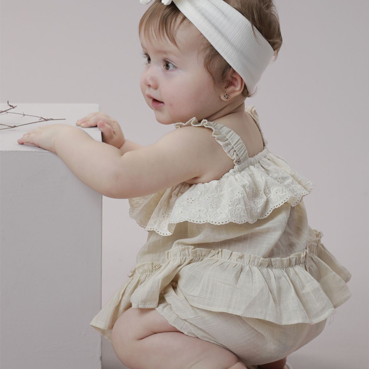 BABY SAMUU - Conjunto blusa y short en algodón Camelia