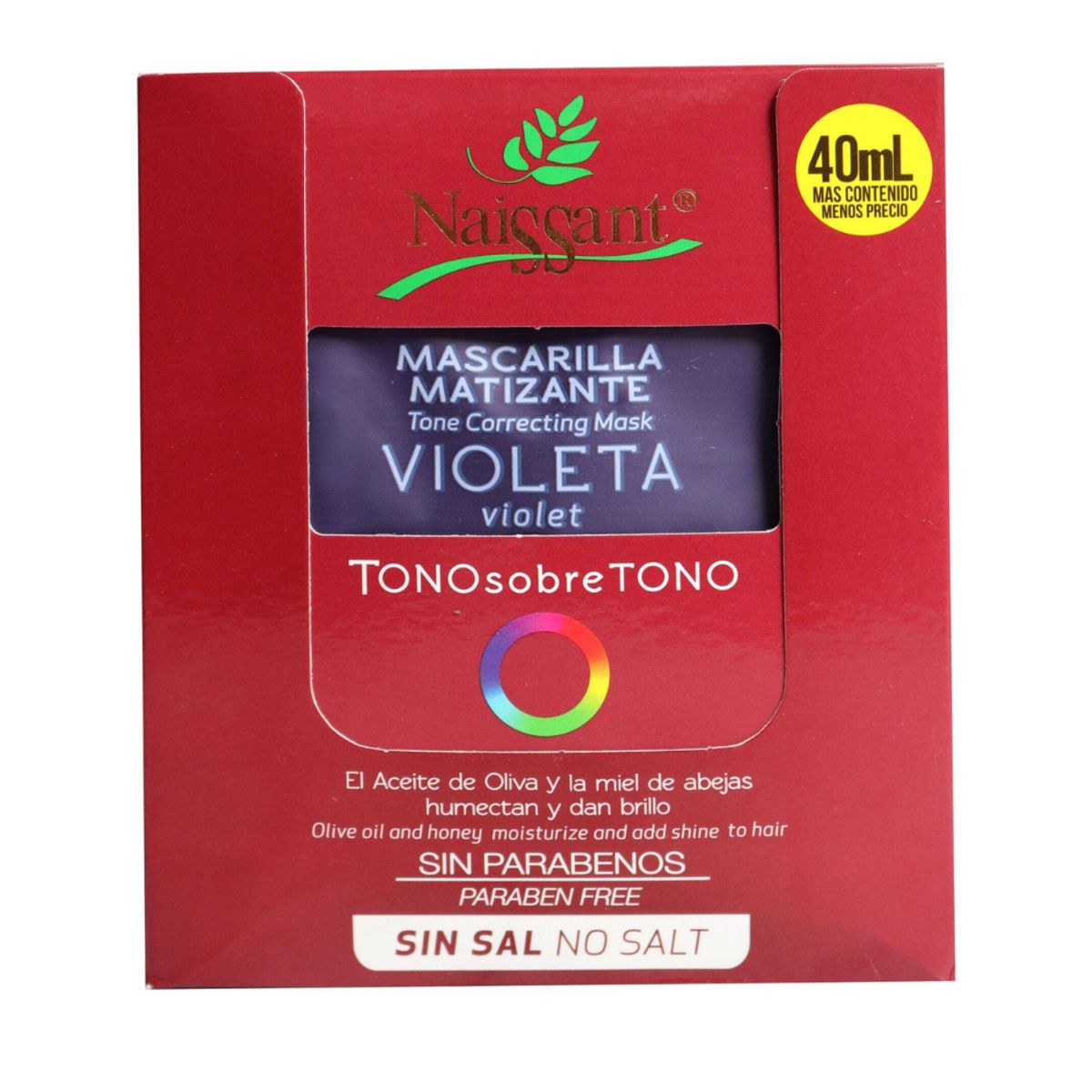 NAISSANT - Mascarilla Matizante Violeta de Naissant  Caja de 12 unidades x40mL