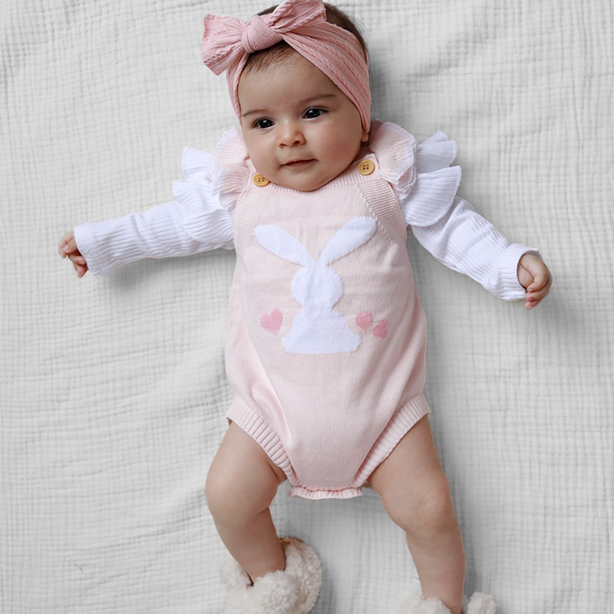 BABY SAMUU - Braga tejida Heart bunny