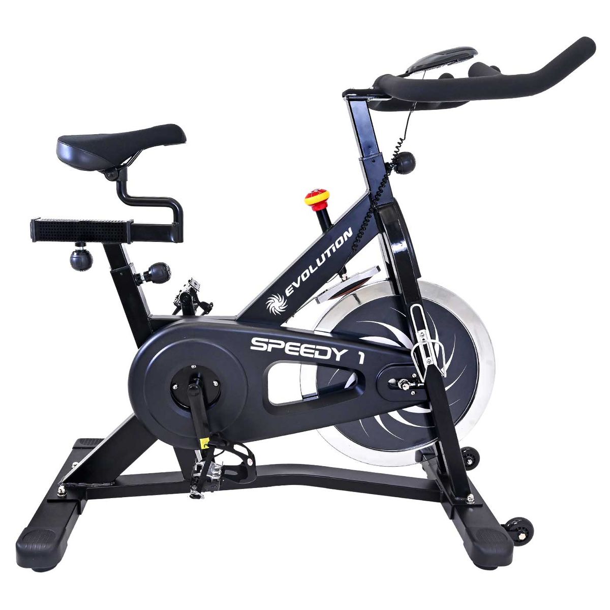 EVOLUTION FITNESS - Bicicleta Estática de Spinning EVOLUTION Speedy 1 Negra Volante 20kg