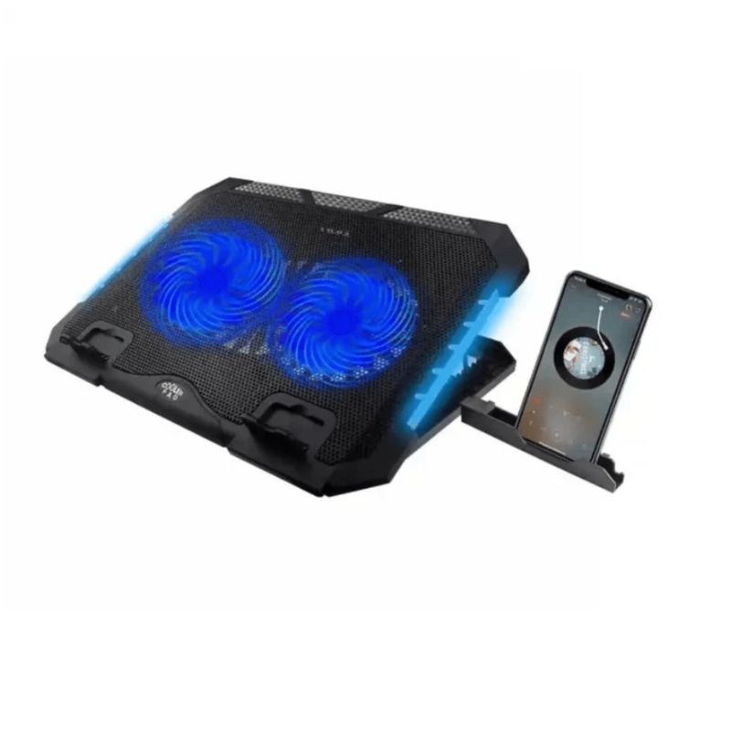 GENERICO - Base Refrigerante Gamer Led 2 Cooler / Soporte Para Portatil
