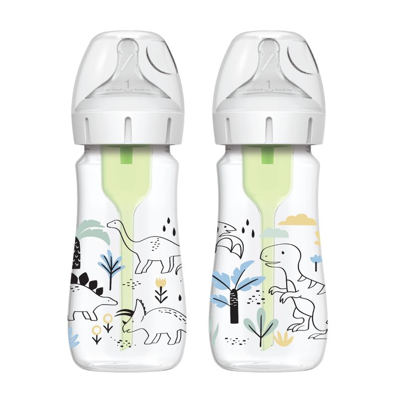 DR BROWNS - Set 2 Teteros Option+ Ba 9 Oz Decorado Dinosaurio Dr. Browns