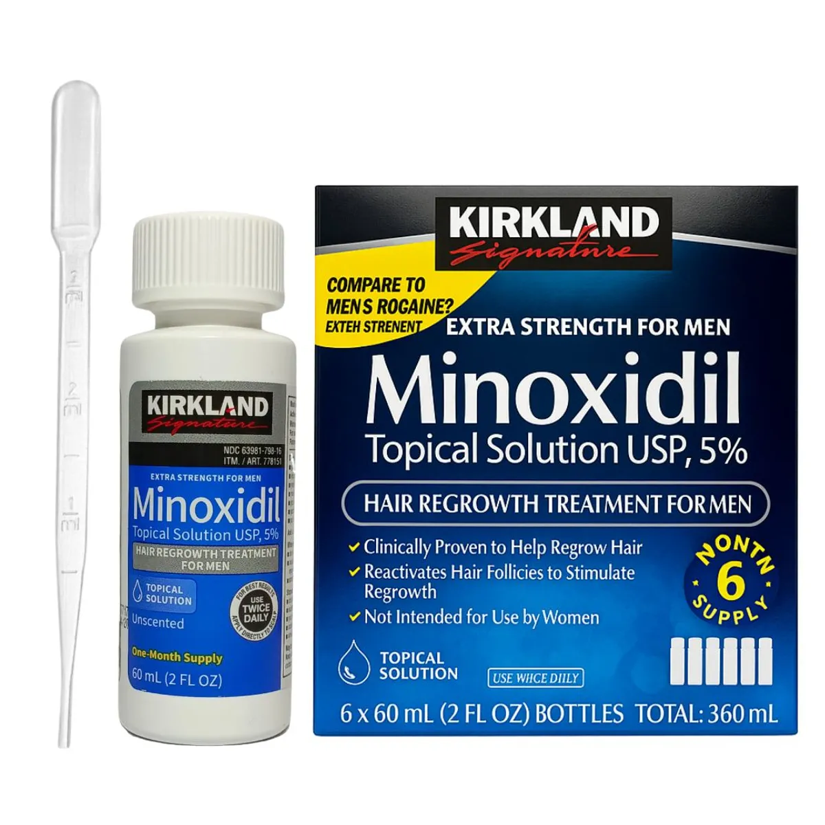 SIGNATURE - Minoxidil Kirkland  5 % Original 60 ml – Crecimiento Capilar Masculino