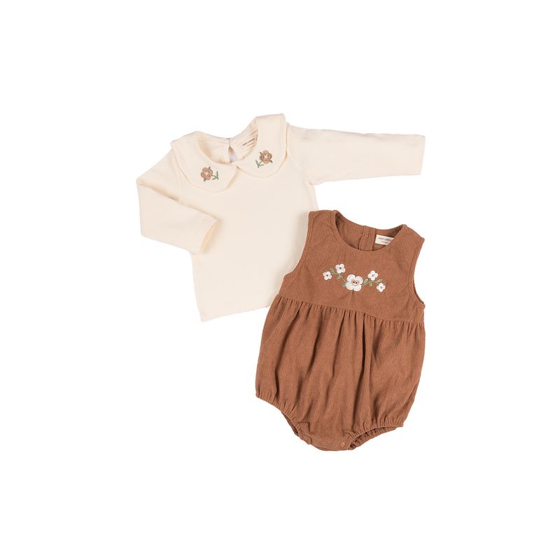 GENERICO - Conjunto blusa y braga pana Wildflower Baby Samuu