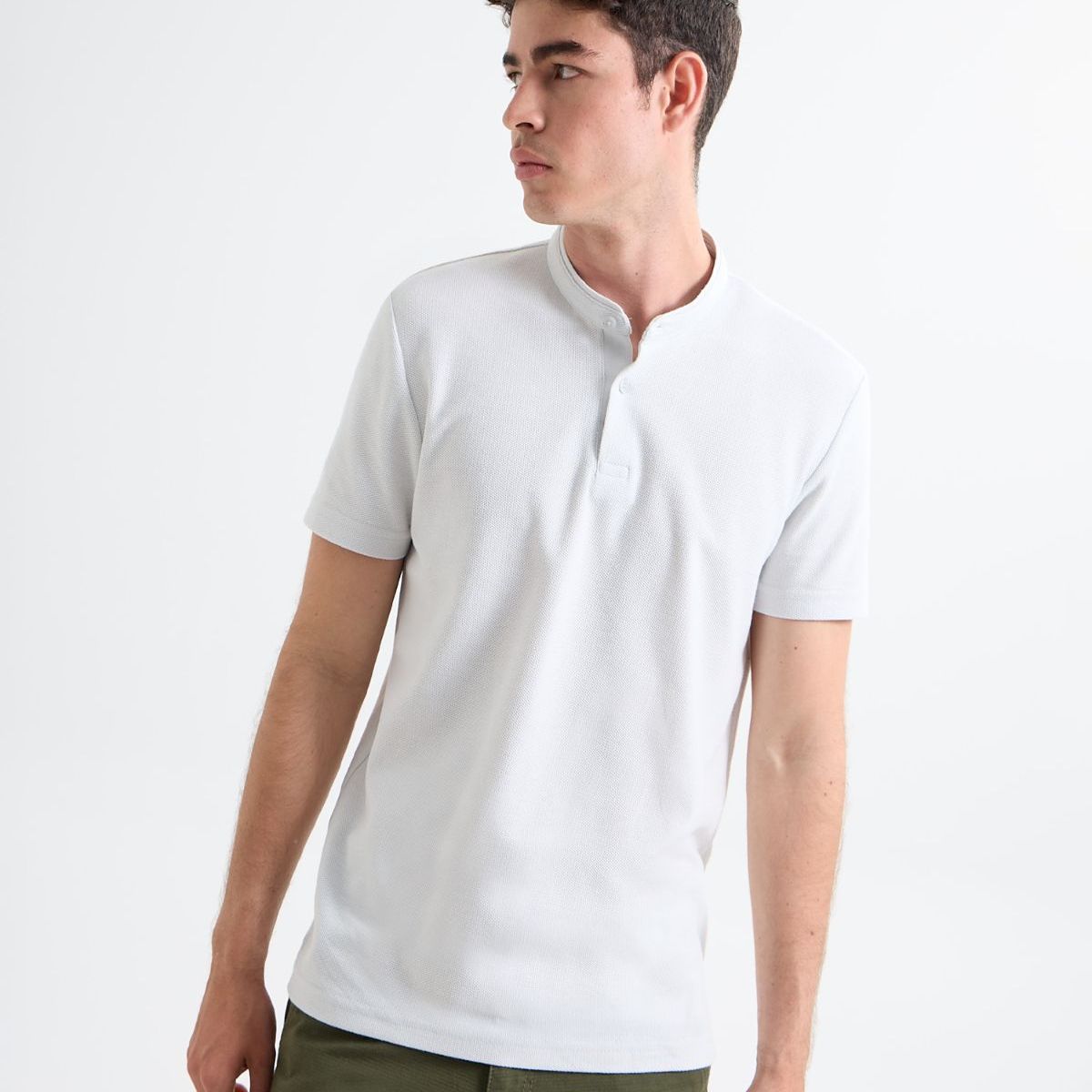 SEVEN SEVEN - Polo Para Hombre Cuello Mao  Color Gris Claro Marca Seven Seven #45110877